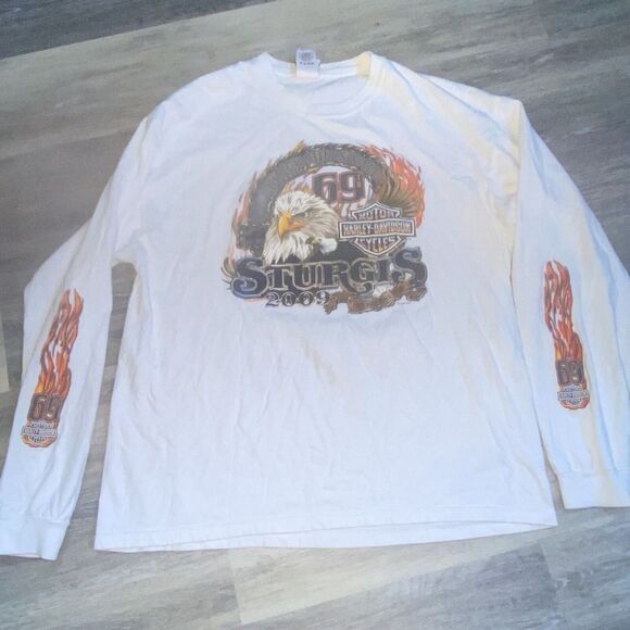 HARLEY-DAVIDSON 2009 69th Sturgis Long Sleeve Shirt XL Tshirt Devils Tower Run - Picture 1 of 8